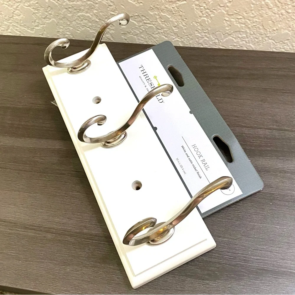 White & Nickel Hook Rail